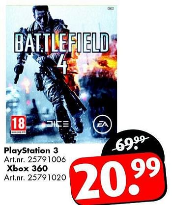 Aanbiedingen Playstation 3 battlefield 4 - Electronic Arts - Geldig van 06/09/2014 tot 21/09/2014 bij Bart Smit