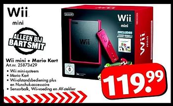 Aanbiedingen Wii mini + mario kart - Nintendo - Geldig van 06/09/2014 tot 21/09/2014 bij Bart Smit