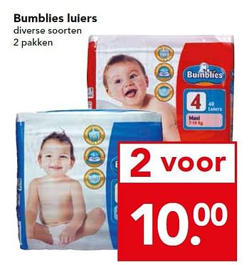 Aanbiedingen Bumblies luiers - Bumblies - Geldig van 07/09/2014 tot 13/09/2014 bij Deen Supermarkten