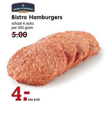 Aanbiedingen Bistro hamburgers - Heerlyckheeden - Geldig van 07/09/2014 tot 13/09/2014 bij Em-té