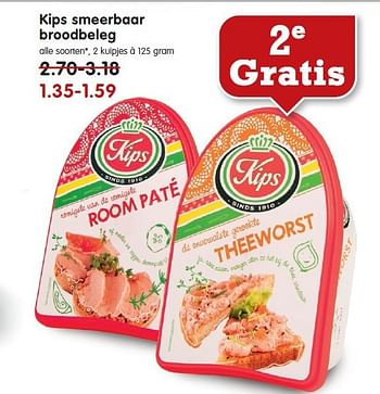 Aanbiedingen Kips smeerbaar broodbeleg - Kips - Geldig van 07/09/2014 tot 13/09/2014 bij Em-té