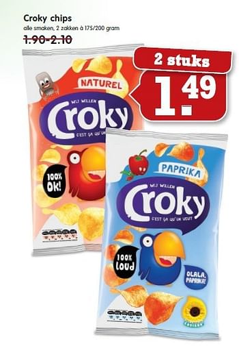 Aanbiedingen Croky chips - Croky - Geldig van 07/09/2014 tot 13/09/2014 bij Em-té