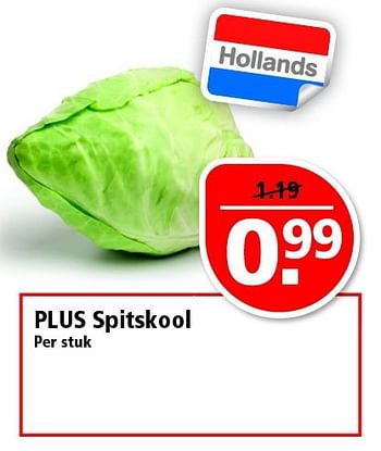 Aanbiedingen Plus spitskool - Huismerk - Plus - Geldig van 07/09/2014 tot 13/09/2014 bij Plus