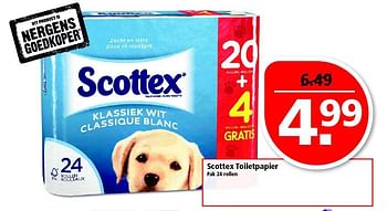 Aanbiedingen Scottex toiletpapier - Scottex - Geldig van 07/09/2014 tot 13/09/2014 bij Plus