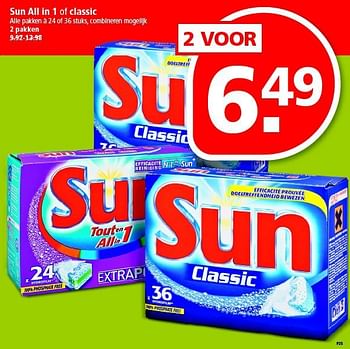 Aanbiedingen Sun all in 1 of classic - Sun - Geldig van 07/09/2014 tot 13/09/2014 bij Plus