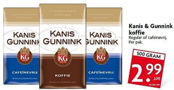 Aanbiedingen Kanis + gunnink koffie regular of cafeinevrij - Kanis Gunnink - Geldig van 07/09/2014 tot 13/09/2014 bij Deka Markt