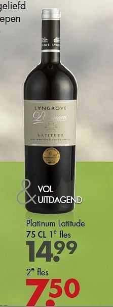 Aanbiedingen Platinum latitude - Rode wijnen - Geldig van 07/09/2014 tot 20/09/2014 bij Mitra