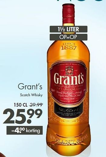 Aanbiedingen Scotch whisky - Grant's - Geldig van 07/09/2014 tot 20/09/2014 bij Mitra