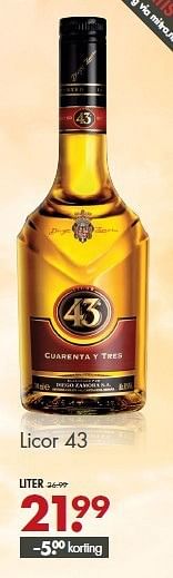 Aanbiedingen Licor 43 - Licor 43 - Geldig van 07/09/2014 tot 20/09/2014 bij Mitra