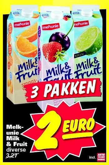 Aanbiedingen Melkunie milk + fruit diverse - Melkunie - Geldig van 08/09/2014 tot 14/09/2014 bij Nettorama