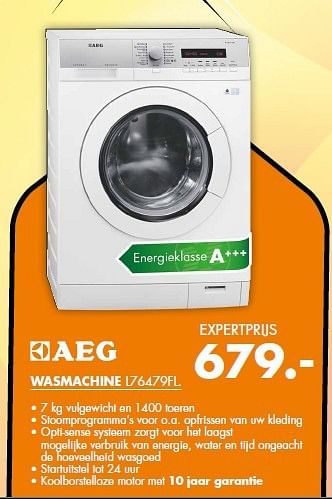 Aanbiedingen Aeg wasmachine l76479fl - AEG - Geldig van 08/09/2014 tot 14/09/2014 bij Expert