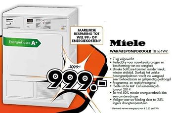 Aanbiedingen Miele warmtepompdroger t8164wp - Miele - Geldig van 08/09/2014 tot 14/09/2014 bij Expert