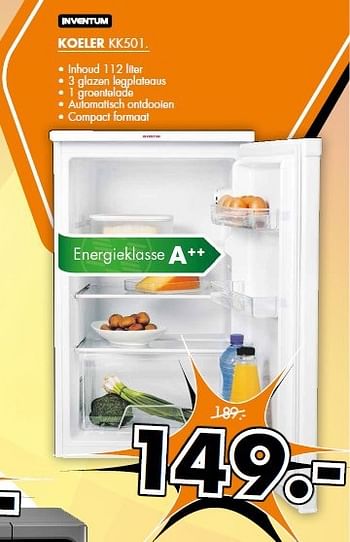 Aanbiedingen Inventum koeler kk501 - Inventum - Geldig van 08/09/2014 tot 14/09/2014 bij Expert