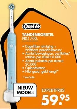Aanbiedingen Oral-b tandenborstel pro 700 - Oral-B - Geldig van 08/09/2014 tot 14/09/2014 bij Expert