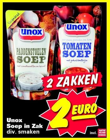 Aanbiedingen Unox soep in zak div. smaken - Unox - Geldig van 08/09/2014 tot 14/09/2014 bij Nettorama