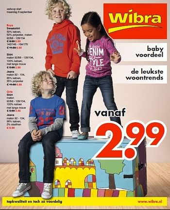 Aanbiedingen Sweatshirt - Huismerk - Wibra - Geldig van 08/09/2014 tot 20/09/2014 bij Wibra
