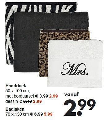 Aanbiedingen Handdoek - Huismerk - Wibra - Geldig van 08/09/2014 tot 20/09/2014 bij Wibra
