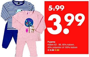 Aanbiedingen Pyjama - Huismerk - Wibra - Geldig van 08/09/2014 tot 20/09/2014 bij Wibra