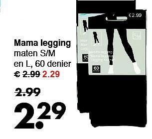Aanbiedingen Mama legging maten s-m - Huismerk - Wibra - Geldig van 08/09/2014 tot 20/09/2014 bij Wibra