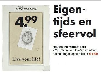 Aanbiedingen Houten `memories` bord - Huismerk - Wibra - Geldig van 08/09/2014 tot 20/09/2014 bij Wibra