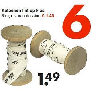 Aanbiedingen Katoenen lint op klos - Huismerk - Wibra - Geldig van 08/09/2014 tot 20/09/2014 bij Wibra