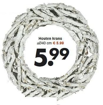 Aanbiedingen Houten krans - Huismerk - Wibra - Geldig van 08/09/2014 tot 20/09/2014 bij Wibra