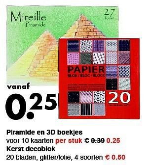 Aanbiedingen Piramide en 3d boekjes - Huismerk - Wibra - Geldig van 08/09/2014 tot 20/09/2014 bij Wibra