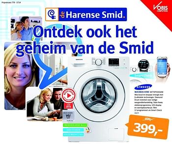Aanbiedingen Samsung wasmachine wf70f5e0q4w - Samsung - Geldig van 08/09/2014 tot 21/09/2014 bij De Harense Smid