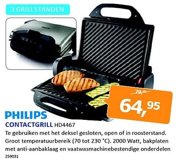 Aanbiedingen Philips contactgrill hd4467 - Philips - Geldig van 08/09/2014 tot 21/09/2014 bij De Harense Smid