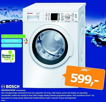 Aanbiedingen Bosch wasmachine waq28446 - Bosch - Geldig van 08/09/2014 tot 21/09/2014 bij De Harense Smid