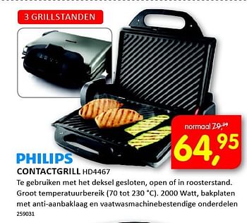 Aanbiedingen Philips contactgrill hd4467 - Philips - Geldig van 08/09/2014 tot 21/09/2014 bij It's Electronics