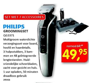 Aanbiedingen Philips groomingset qg3371 - Philips - Geldig van 08/09/2014 tot 21/09/2014 bij It's Electronics