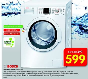 Aanbiedingen Bosch wasmachine waq28446 - Bosch - Geldig van 08/09/2014 tot 21/09/2014 bij It's Electronics