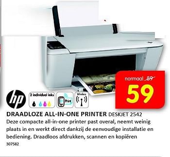 Aanbiedingen Hp draadloze all-in-one printer deskjet 2542 - HP - Geldig van 08/09/2014 tot 21/09/2014 bij It's Electronics