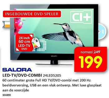 Aanbiedingen Salora led-tv-dvd-combi 24led5205 - Salora - Geldig van 08/09/2014 tot 21/09/2014 bij It's Electronics