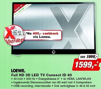 Aanbiedingen Loewe full hd 3d led tv connect id 40 - Loewe - Geldig van 08/09/2014 tot 21/09/2014 bij ElectronicPartner