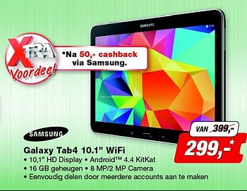 Aanbiedingen Samsung galaxy tab4 10.1 wifi - Samsung - Geldig van 08/09/2014 tot 21/09/2014 bij ElectronicPartner