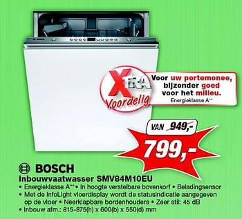 Aanbiedingen Bosch inbouwvaatwasser smv84m10eu - Bosch - Geldig van 08/09/2014 tot 21/09/2014 bij ElectronicPartner
