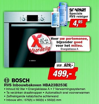 Aanbiedingen Bosch rvs inbouwbakoven hba23b253e - Bosch - Geldig van 08/09/2014 tot 21/09/2014 bij ElectronicPartner