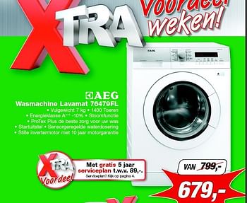 Aanbiedingen Aeg wasmachine lavamat 76479fl - AEG - Geldig van 08/09/2014 tot 21/09/2014 bij ElectronicPartner