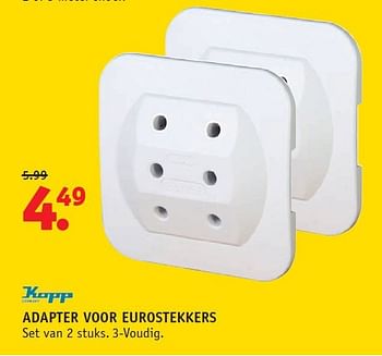 Aanbiedingen Adapter voor eurostekkers - Kapp - Geldig van 08/09/2014 tot 21/09/2014 bij Fixet