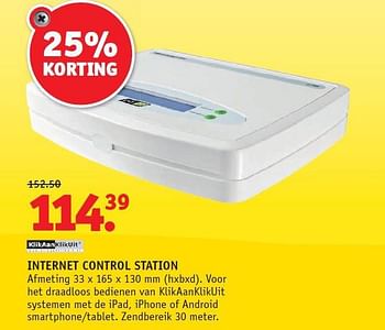 Aanbiedingen Internet control station - KlikAanKlikUit - Geldig van 08/09/2014 tot 21/09/2014 bij Fixet