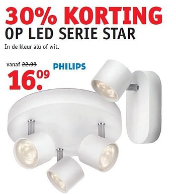 Aanbiedingen Op led serie star in de kleur alu of wit - Philips - Geldig van 08/09/2014 tot 21/09/2014 bij Fixet