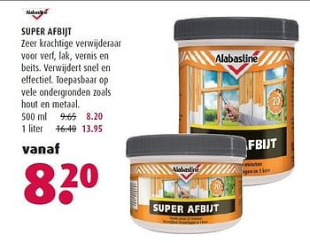 Aanbiedingen Super afbijt zeer krachtige verwijderaar voor verf, lak - Alabastine - Geldig van 08/09/2014 tot 21/09/2014 bij Hubo