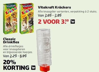 Aanbiedingen Vitakraft kräckers - Vitakraft - Geldig van 08/09/2014 tot 21/09/2014 bij Pets Place
