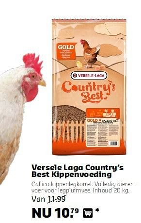 Aanbiedingen Versele laga country`s best kippenvoeding - Versele-Laga - Geldig van 08/09/2014 tot 21/09/2014 bij Pets Place