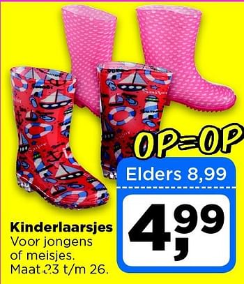 Aanbiedingen Kinderlaarsjes voor jongens of meisjes - Huismerk - Dirx Drogisterijen - Geldig van 09/09/2014 tot 15/09/2014 bij Dirx Drogisterijen