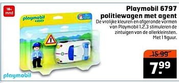 Aanbiedingen Playmobil 6797 politiewagen met agent - Playmobil - Geldig van 09/09/2014 tot 21/09/2014 bij Trekpleister