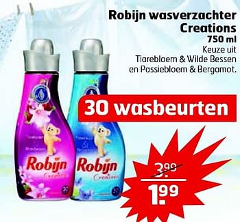 Aanbiedingen Robijn wasverzachter creations - Robijn - Geldig van 09/09/2014 tot 21/09/2014 bij Trekpleister