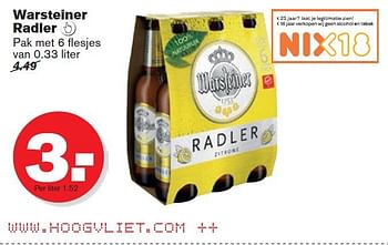 Aanbiedingen Warsteiner radler - Warsteiner - Geldig van 10/09/2014 tot 16/09/2014 bij Hoogvliet